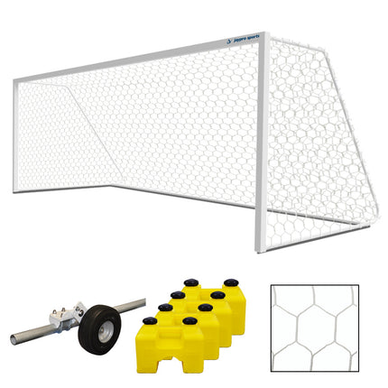 Jaypro Sports Soccer Goals Classic Official Round Goal (8 ft.H x 24 ft.W x 4 ft.B x 10 ft.D) NFHS, NCAA, FIFA Compliant SGP-400 - Play and Sync