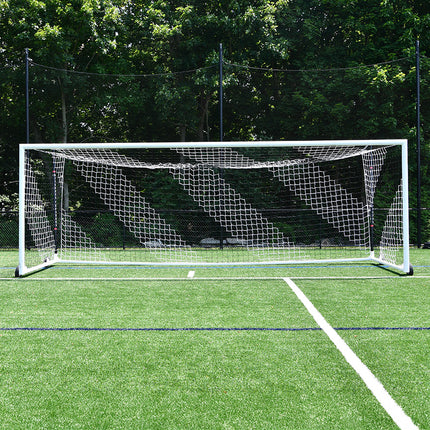 Jaypro Sports Soccer Goals Nova  World Cup Goal Package with Black/White Net (8 ft.H x 24 ft.W x 7 ft.B x 8 ft.D) NFHS, NCAA, FIFA Compliant SGP-850PKGBLK - Play and Sync