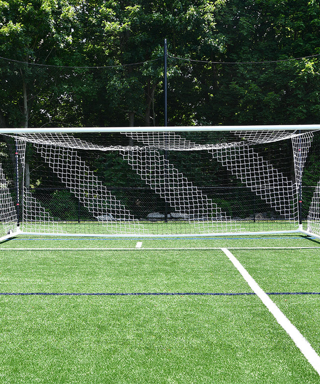 Jaypro Sports Soccer Goals Nova  World Cup Goal Package with Black/White Net (8 ft.H x 24 ft.W x 7 ft.B x 8 ft.D) NFHS, NCAA, FIFA Compliant SGP-850PKGBLK - Play and Sync
