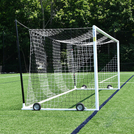 Jaypro Sports Soccer Goals Nova  World Cup Goal Package with Black/White Net (8 ft.H x 24 ft.W x 7 ft.B x 8 ft.D) NFHS, NCAA, FIFA Compliant SGP-850PKGBLK - Play and Sync