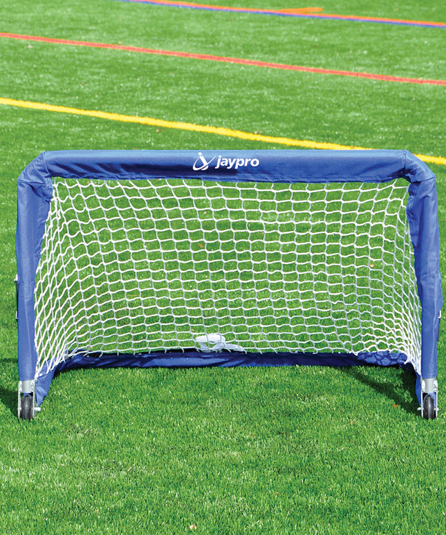 Jaypro Sports Replacement Net Soccer Training Goal Small Goal Runner  (2 ft.H x 3 ft.W) (White with Blue Sleeve) STG-23N - Play and Sync