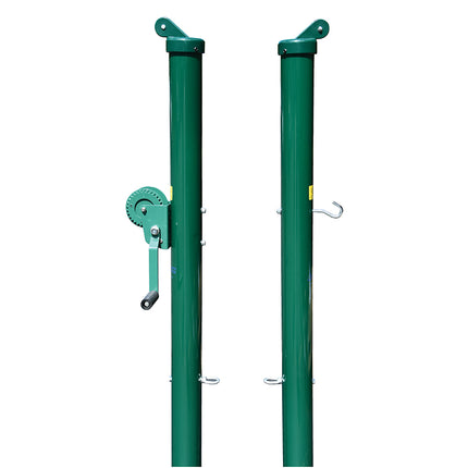 Jaypro Sports Tennis Posts - (3-1/2 in. Post) (Outdoor) - Heavy-Duty Upright (Round) (Green) TP-125 - Play and Sync