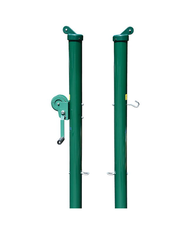 Jaypro Sports Tennis Posts - (3-1/2 in. Post) (Outdoor) - Heavy-Duty Upright (Round) (Green) TP-125 - Play and Sync