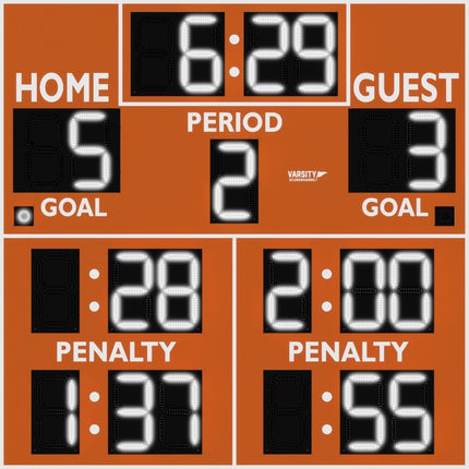Varsity Scoreboards 1240 Hockey/Lacrosse Scoreboard - Indoor 1240-22 - Play and Sync