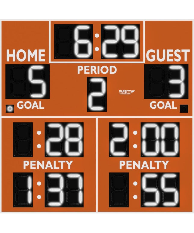 Varsity Scoreboards 1240 Hockey/Lacrosse Scoreboard - Indoor 1240-22 - Play and Sync