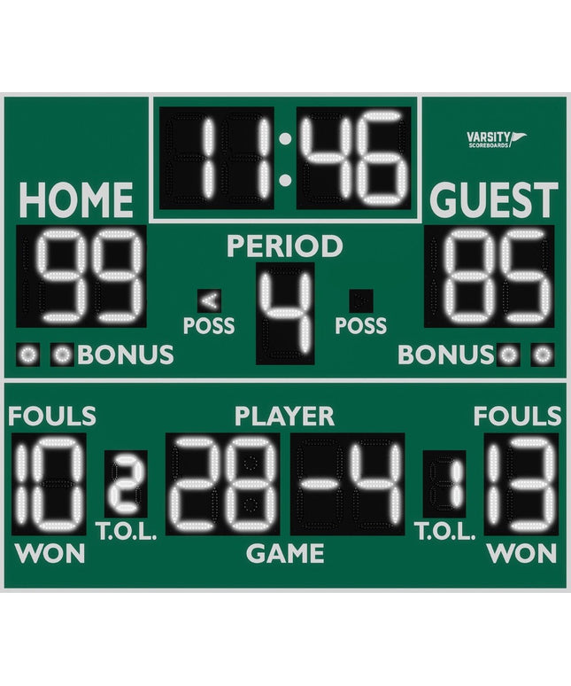 Varsity Scoreboards 2240 Basketball/Multisport Scoreboard 2240-22 - Play and Sync