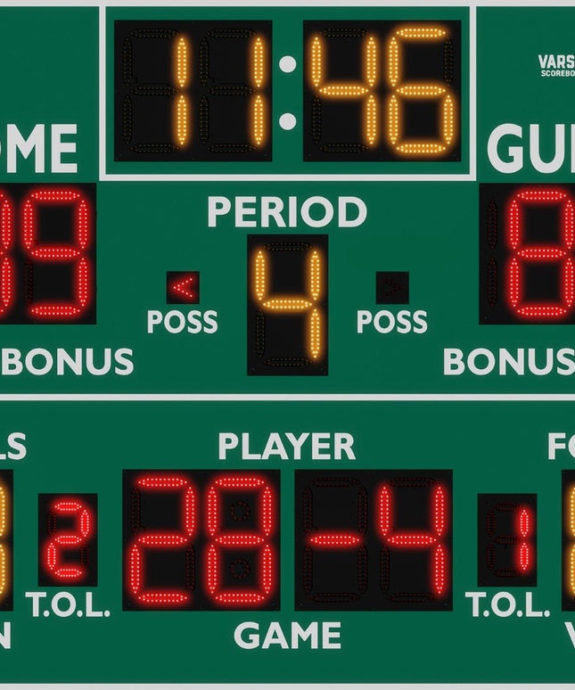 Varsity Scoreboards 2240 Basketball/Multisport Scoreboard 2240-22 - Play and Sync
